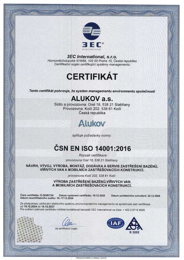 Certyfikat ISO 14001